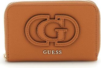 Guess Eco Ali Portemonnee Kaarthouder Cognac - Dames - Portefeuilles - Bruin - ONE Size - Accessoires