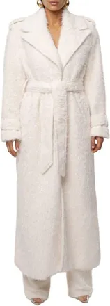 JLUXLABEL Warm Layers Faux Fur Coat in Ivory at Nordstrom, Size Medium