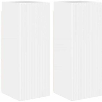 vidaXL Mueble De Tv Montado En La Pared 2 Pcs Brillante Vidaxl