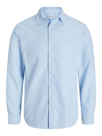 Jack & Jones Langarmhemd JACK & JONES JJJOE STRUCTURE SHIRT L/S, Herren, Gr. XS, N-Gr, cashmere blau, Web, Obermaterial: 60% Baumwolle, 40% Polyester, Hemden Langa