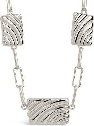 Sterling Forever Hayde Triple Textured Charm Necklace in Silver at Nordstrom Rack