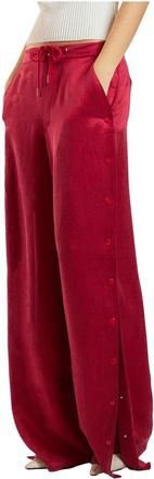 Cynthia Rowley Breakaway Snap Pant - Dames - Wijde Broeken - Rood - L - Polyester - Broeken