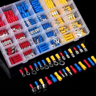 OEM 480 Piezas, 30 Tipos De Terminales El&eacute;ctricos De Crimpado, Conectores Con Tomas Aisladas, Terminales Planos De Anillo, Terminales De Horquilla Y Kits,