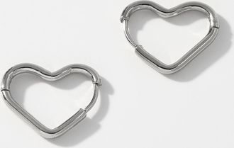 Simons Womens Heart silhouette earrings