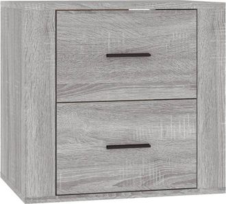 vidaXL Mesita de noche de pared gris Sonoma 50x36x47 cm Vidaxl