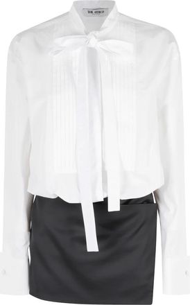 The Attico Mini Jurk - Dames - Korte kleedjes - Wit - XS - Satijn - Kleedjes