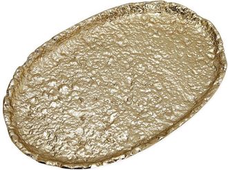 Alice Pazkus Textured Gold Oval Tray