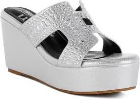 London Rag Mariner Platform Wedge Sandal in Silver at Nordstrom Rack, Size 10