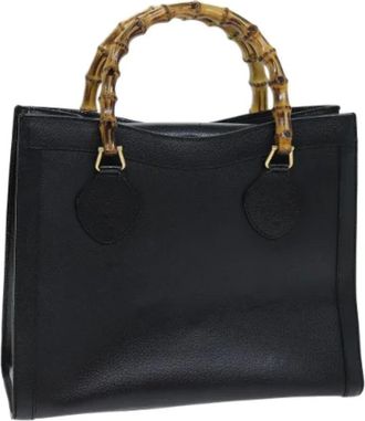 Gucci Pre-owned Handbags, female, Black, Size: ONE SIZE Pre-owned Leather Handbag