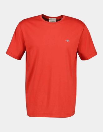 GANT Mens GANT Mens Regular Fit Short Sleeve Shield Logo T-Shirt - 853 Maple Fire - Red - Size: 38