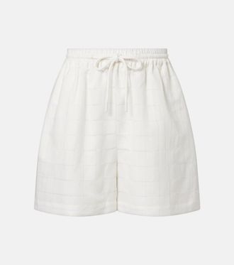 Asceno Shorts Boston in misto lino e cotone a quadri