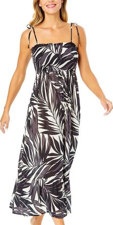 Anne Cole Smocked Shoulder Tie Dress