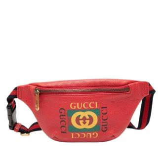 Gucci Pre-owned Belt Bags, female, Red, Size: ONE SIZE Pre-owned Printed Leather Belt Bag