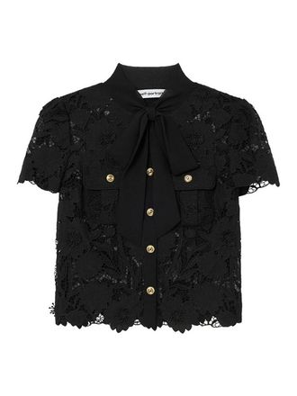 Self Portrait Lace tie neck top