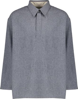 Ami Wollen Poloshirt - Heren - Polos - Grijs - M - Wol - Tops