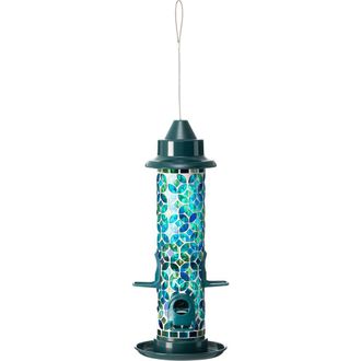 Glitzhome 20H Glass Tall Hanging Mosaic Birdfeeder in Green at Nordstrom, Size Large