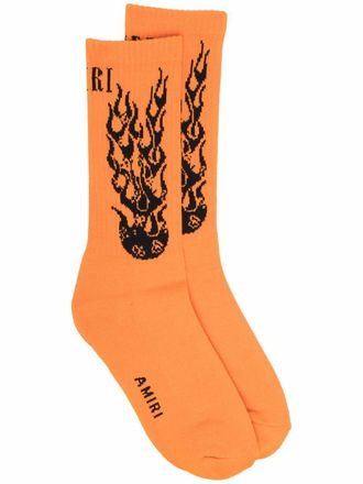 Amiri FLAMES SOCK Orange Socks Orange