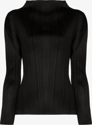 Pleats Please Issey Miyake Plissé Mock Neck Top - Womens - Polyester