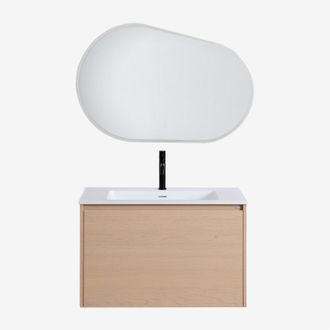 Sklum Sklum - Conjunto De Mueble De Ba&ntilde;o En Madera Con Lavabo Integrado Jacob