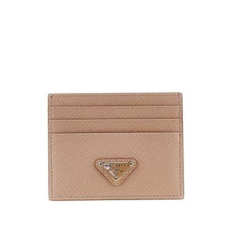 Prada Saffiano leather cardholder with logo Woman One Size
