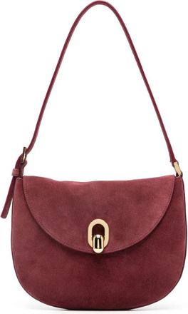 Savette Su&egrave;de Hobo Tas - Dames - Schoudertassen - Rood - ONE Size - Su&egrave;de - Tassen
