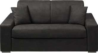 Vente-Unique Vente-unique - Divano Letto 2 Posti A Ribalta In Tessuto Antracite - Larghezza Materasso 120 Cm Memory Foam - Spessore 22 Cm - Emir