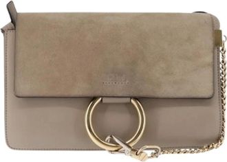Chlo&eacute; Pre-owned Faye Shoulder Bag - Dames - Vintage Schoudertas - Beige - ONE Size - Leer - Vintage