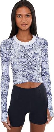 Free People Movement Tempo Ruched Layer Printed Womens Clothing Wildside Navy Combo : LG (Womens 12-14), Elastane/Polyester