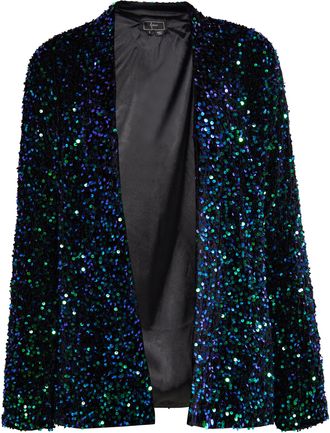 Faina Blazer met pailletten Dames Blauwgroen veelkleurig