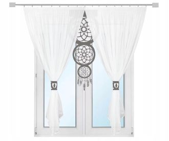 OEM Cortina Moderna Para Terraza/balc&oacute;n/sala De Estar, Dise&ntilde;o Calado, Estampado De Ganchos Grises, 300 X 250
