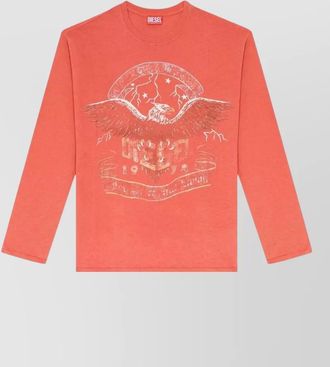 Diesel cotton hemp graphic long-sleeve t-shirt
