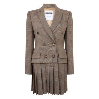 Moschino Elegant Jacket with Pleated Skirt - female - Moschino - Blazers - Multicolor - 2XL - Jackets
