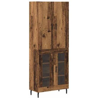 vidaXL Aparador Alto Madera Envejecida 69,5 X 34 X 180 Cm Vidaxl