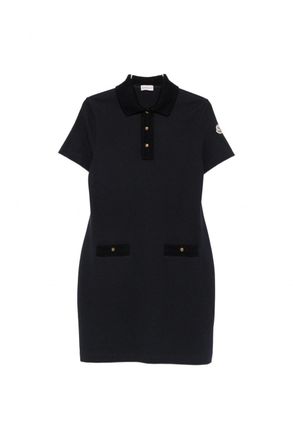 Moncler WOMENS JERSEY DRESS Size: L, colour: NAVY