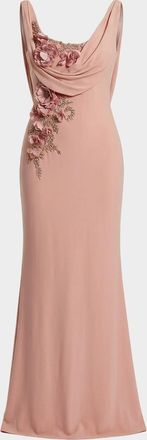Mac Duggal Evening Beaded Jersey Sleeveless Gown