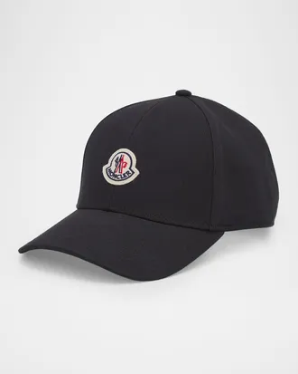 Moncler Men & apos;s Logo Cotton Gabardine Baseball Cap