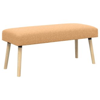 vidaXL Banco Liso Beige 110 X 40 X 46 Cm Boucl&eacute; Vidaxl