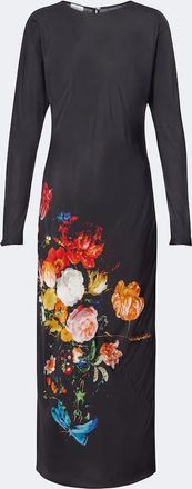 Dries Van Noten Floral satin maxi dress
