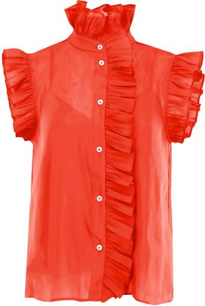 Christy Lynn Blusa Marfa a collo alto - Rosso