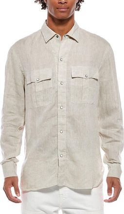 Isaia Cam212 Linen Sport Shirt