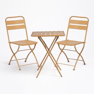 Sklum Sklum - Set De Mesa (60x60 Cm) Y 2 Sillas Plegables De Jard&iacute;n Janti