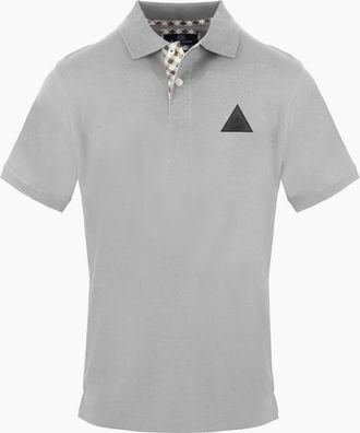 Aquascutum Mens Collared Neck Short Sleeve Polo Shirt - Grey - Size: 2X large