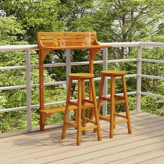 Berkfield Home 3 Piece Balcony Bar Set Solid Wood Acacia in Brown