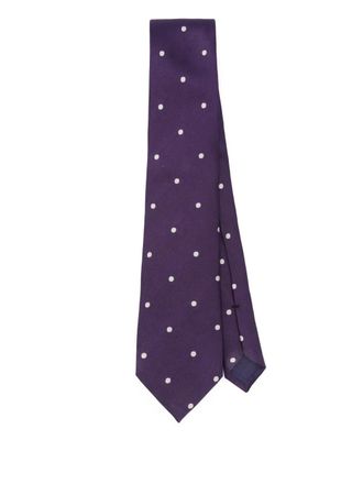 Tom Ford polka dot-pattern silk tie - Purple