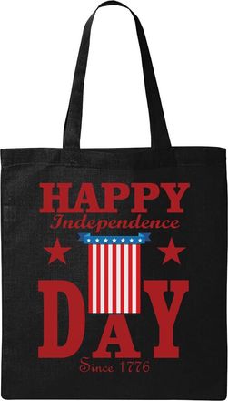 Generic Happy Independence Day Since 1776 Natural Ecological Cotton Tote Bag Black