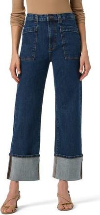 Joe's Cuffed Patch Pocket High Waist Straight Leg Jeans in Valentina at Nordstrom Rack, Size 23