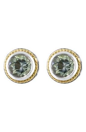 Effy Two-Tone Green Quartz Stud Earrings at Nordstrom Rack