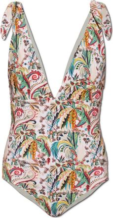 Etro Badmode, Dames, Veelkleurig, S, Eendelig badpak met paisley bloemenpatroon