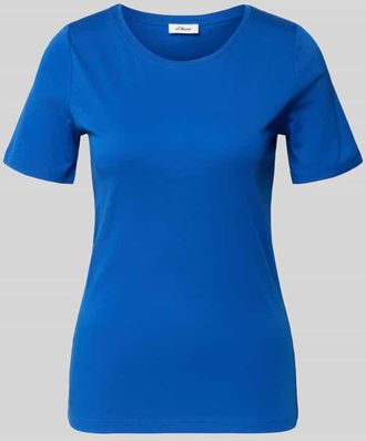 s.Oliver Red Label Regular Fit T-Shirt aus reinem Baumwoll-Interlockjersey in Royal, Gr&ouml;&szlig;e 34