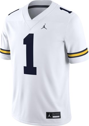 Nike Jordan Mens Michigan Wolverines Jordan Dri-FIT College Game Jersey in White | JC2F08AHMWN-U8J